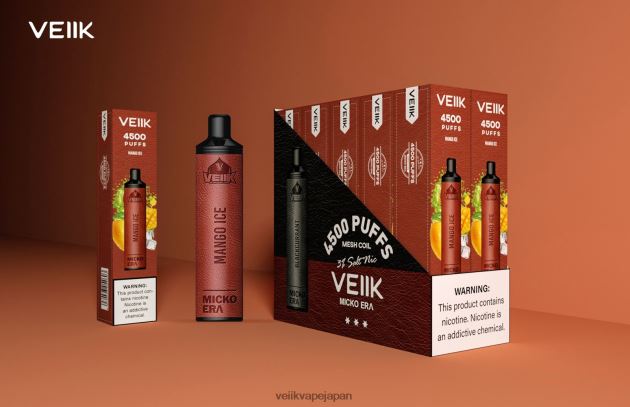 Airo VEIIK Pod Japan - VEIIK Micko Era 使い捨て 30 mg 4500 パフ マンゴーアイス 4880448