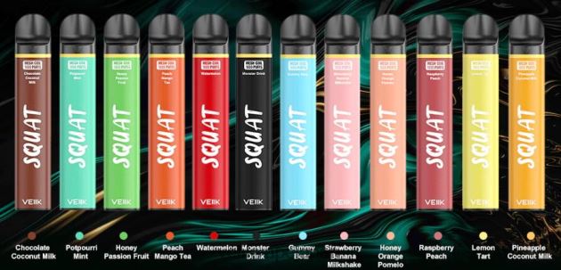 VEIIK Vape Micko Q - VEIIK Squat Mesh 1800 パフ使い捨てベイプペン 10 個 複数のフレーバー 48804454