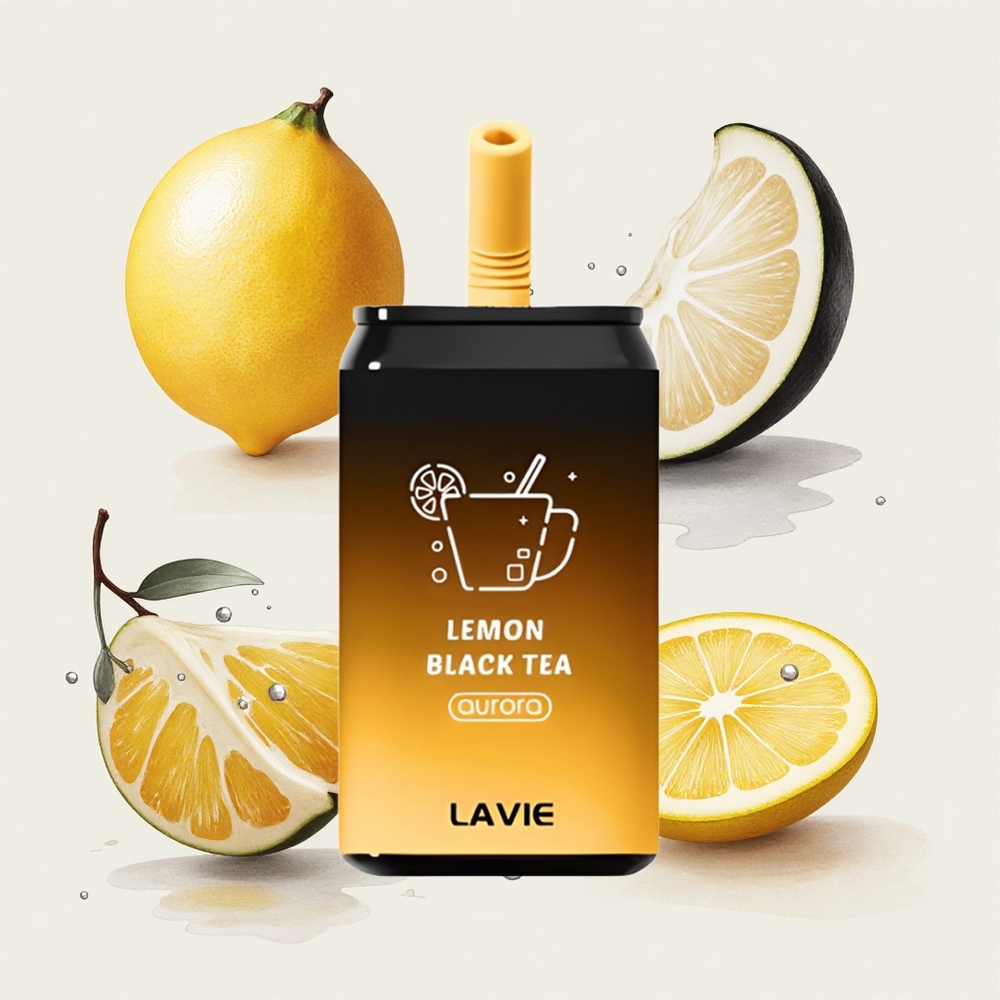 レモンブラックティー LAVIE オーロラ 11000パフ 22ML タイプC充電式