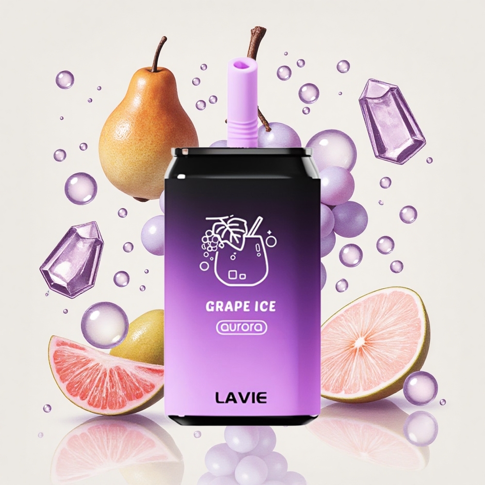 グレープアイス LAVIE オーロラ 11000パフ タイプC充電式 650mAh 22ML
