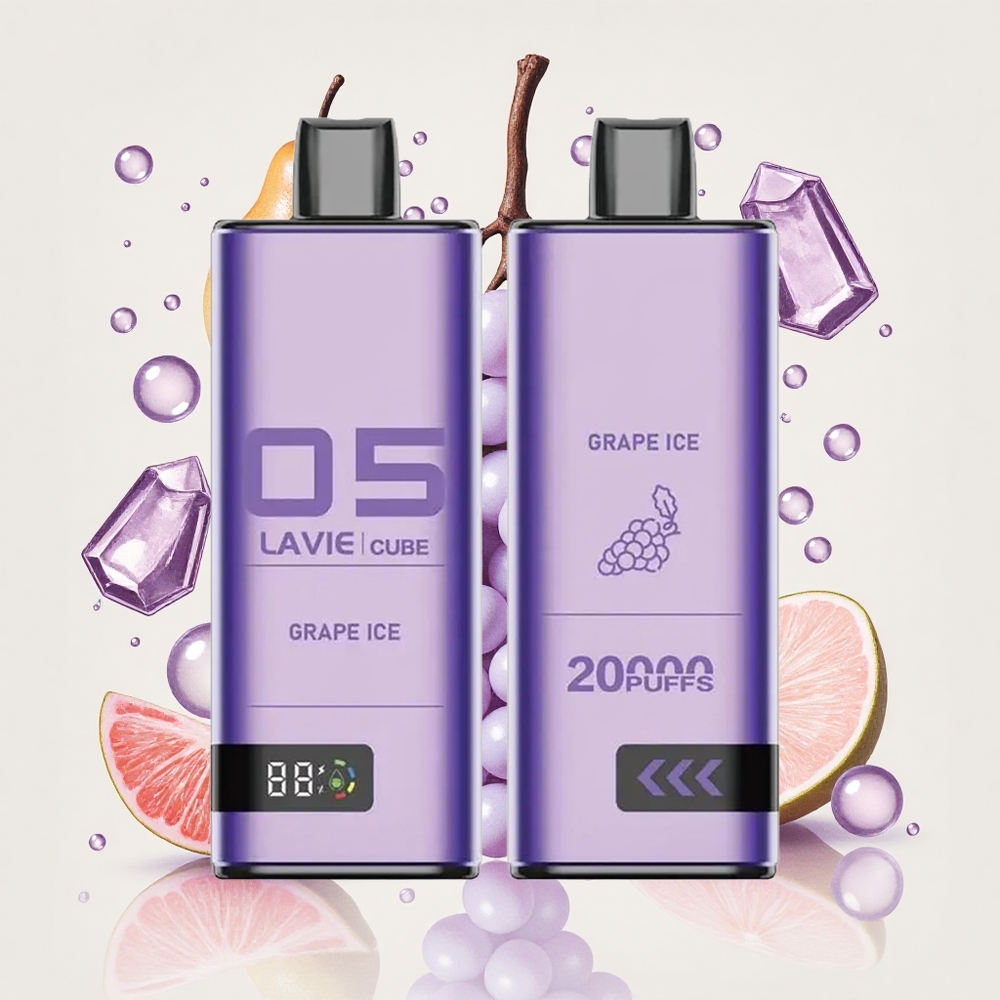 グレープアイス ラヴィ キューブ 20000回吸引 28ml 2% 5% タイプC充電 600mAh