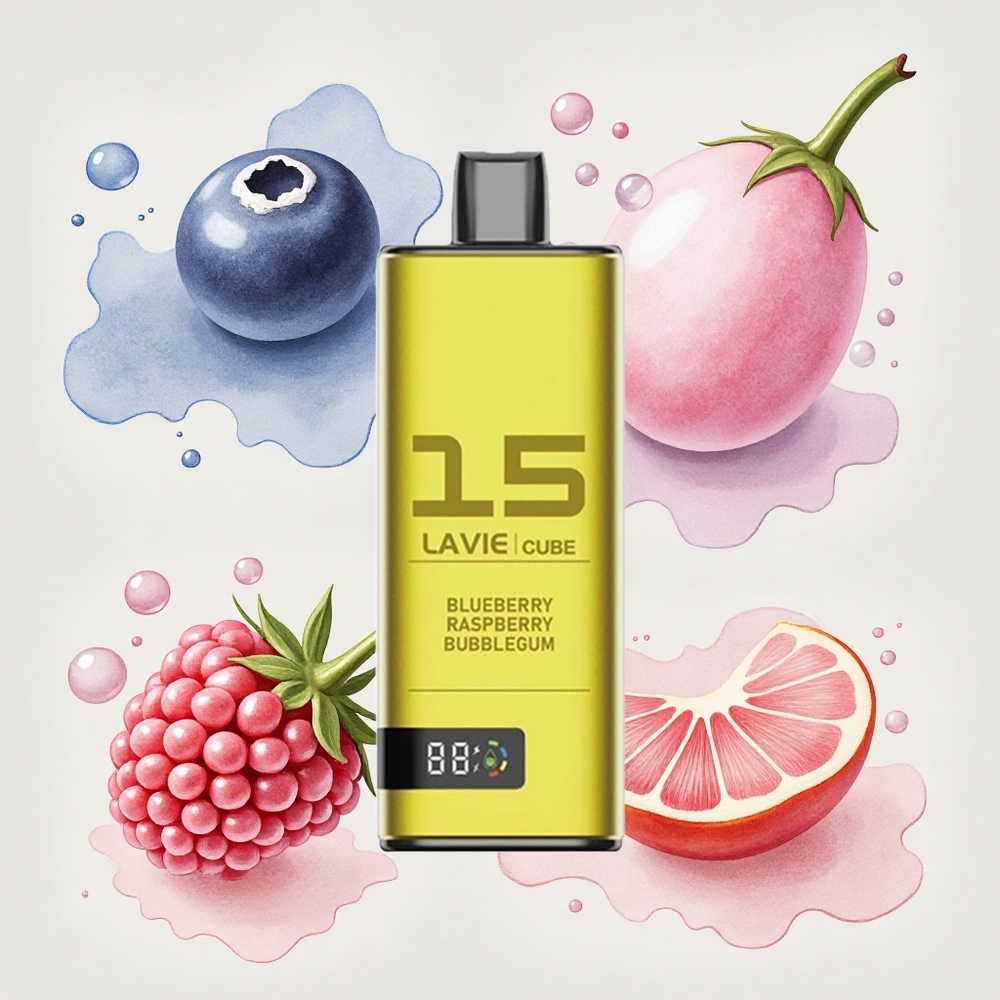 ブルーベリーレーズンベリー風味バブルガム Lavie Cube 20000回吸引 28ml 電子タバコ