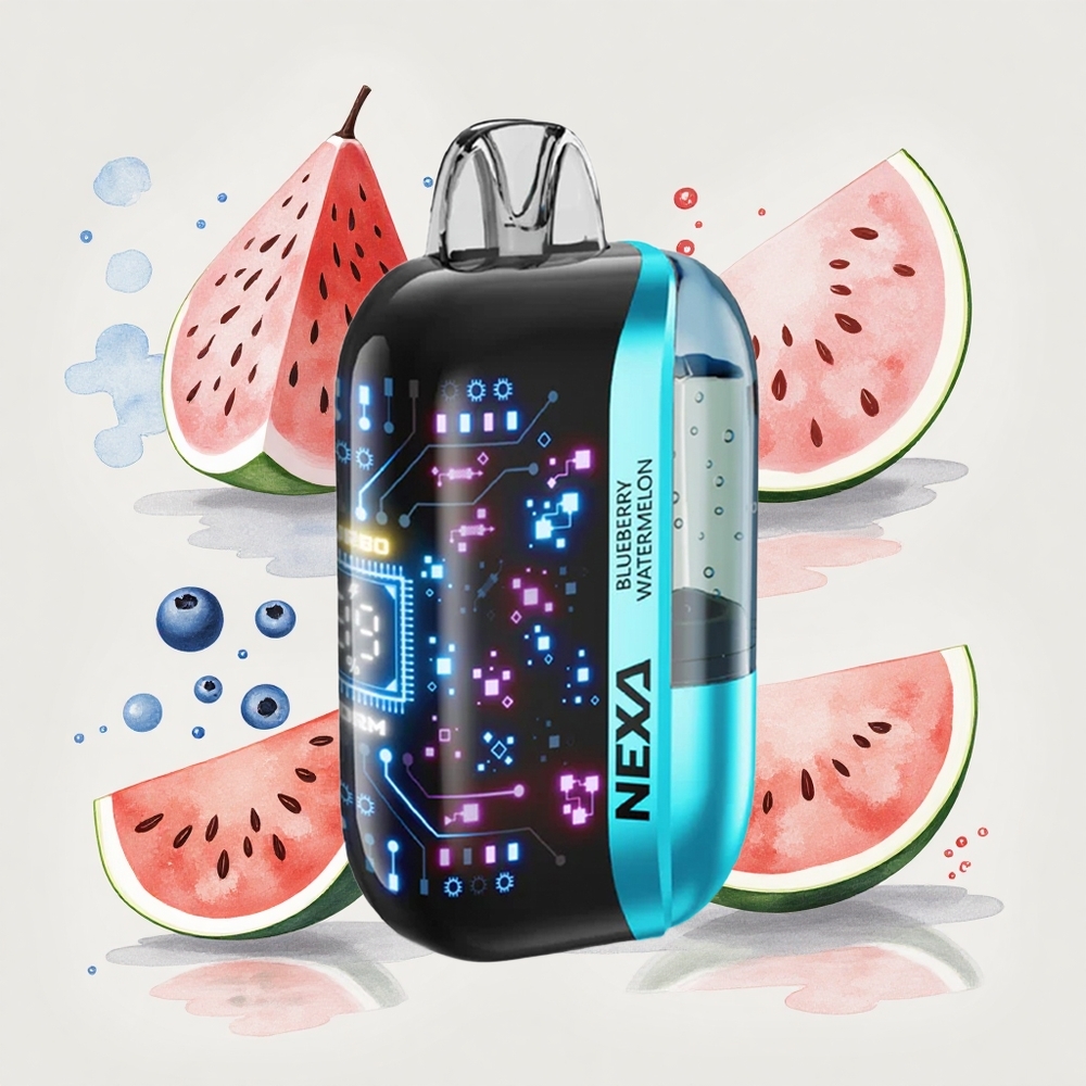 ブルーベリーウォーターメロン NEXA Ultra 50,000 パフ 20ml プレフィル 800mAh バッテリー 5% ニコチン 0.9ohm デュアルメッシュコイル