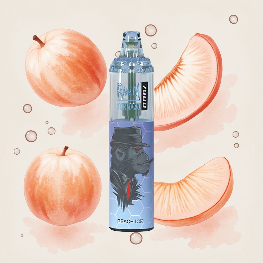 ピーチアイス ランドム フューモット トルネード 7000 パフ 14ML リキッド 850MAH バッテリー メッシュコイル Type-C RGBライト