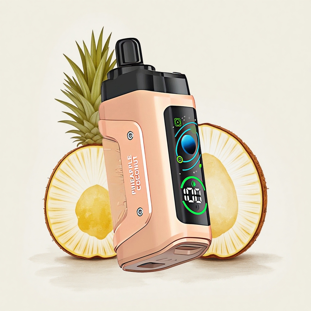 パイナップルココナッツ ラズバー 45000パフ メッシュコイル1.0オーム タイプC充電式 20mg/mlニコチン