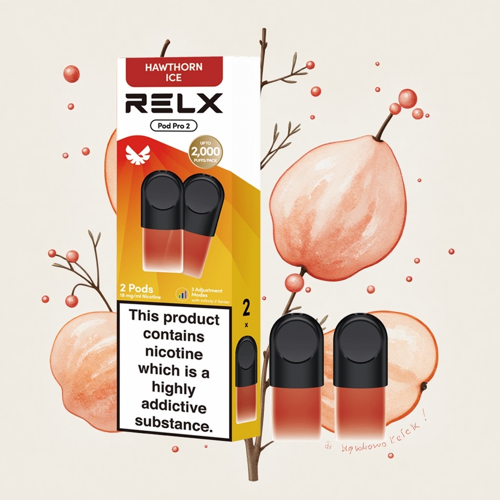 サンザシアイス RELX Pod Pro 2 ニコチン1.8% 600パフ 1.9ml 2/3パック 3電圧調整