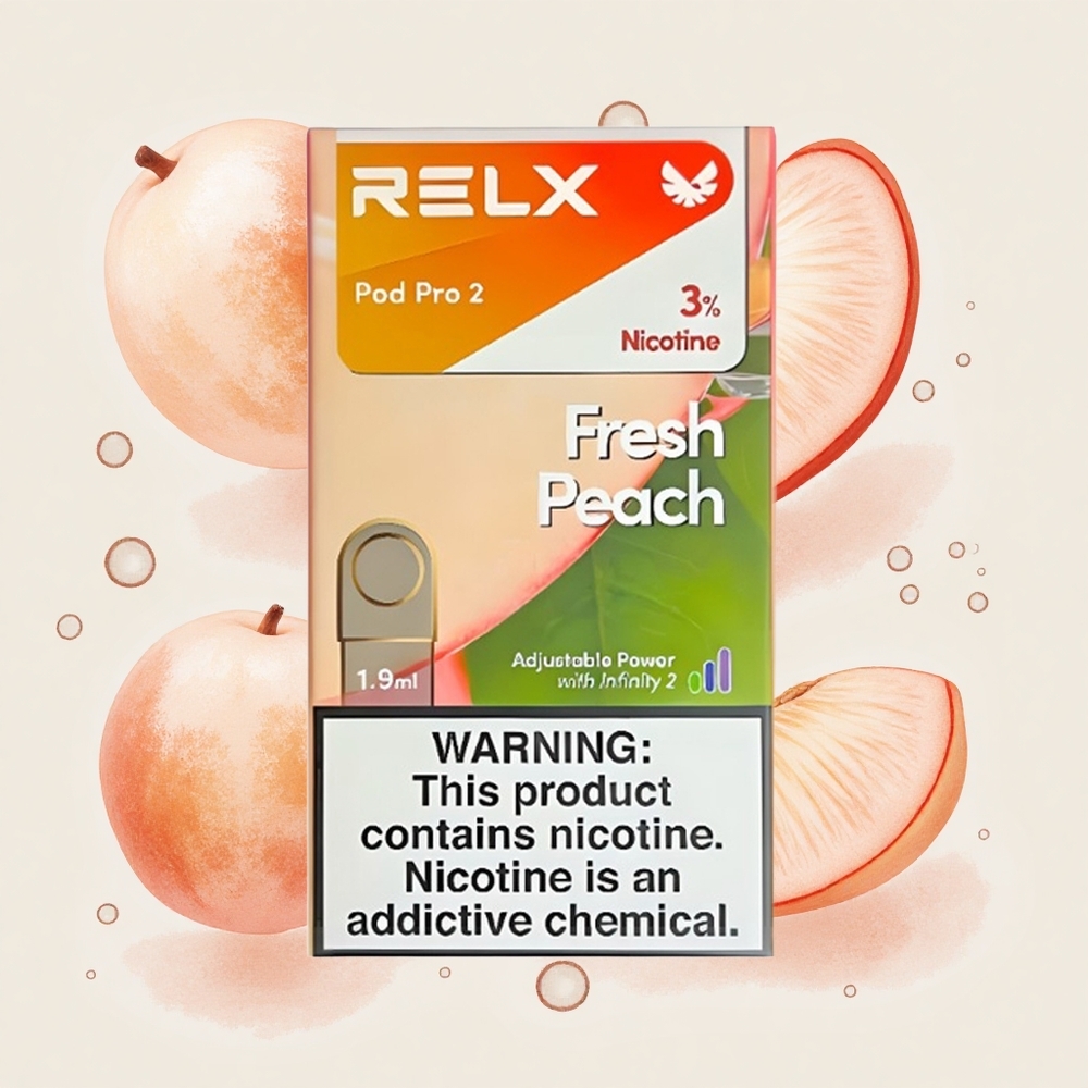 フレッシュピーチ RELX Pod Pro 2 600パフ ニコチン3% 1.9ml 3電圧調整