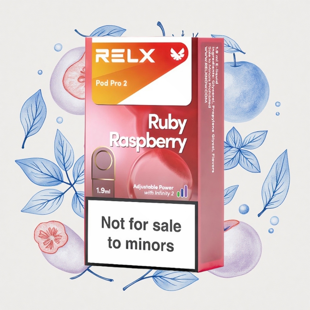 ブルーレイズベリーRelx Pod Pro 2 600パフ ニコチン0% 1.9ml 電圧調整3モード（エコ5.5W、スムーズ6.5W、ブースト8W）