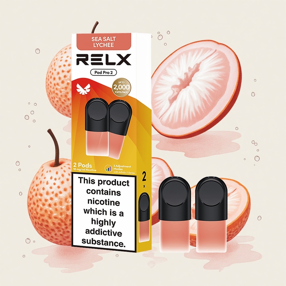 ライチ風味Relx Pod Pro 2 600パフ ニコチン含有量1.8% 電圧調整3モード
